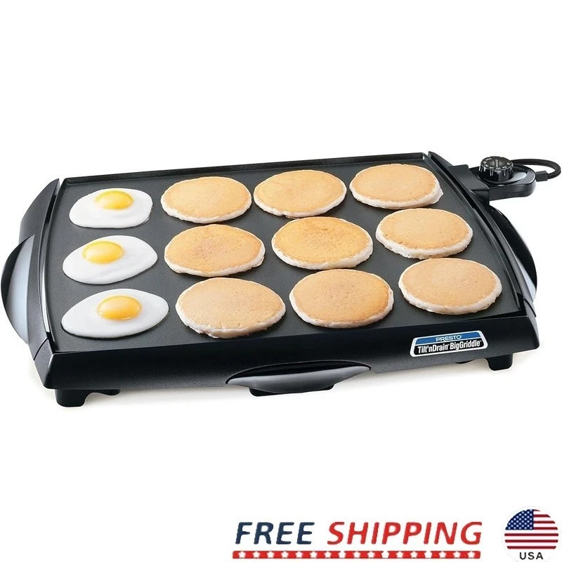 Nonstick Electric Griddle Large Cooking Surface Adjustable Temperature Control