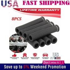 2500° 6" Spark Plug Wire Boots Protector Black Sleeve Heat Shield Cover 8Pcs Tcj