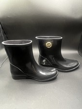 Michael Kors Women's Rubber Benji MK Logo Rain Boots Black Size 6