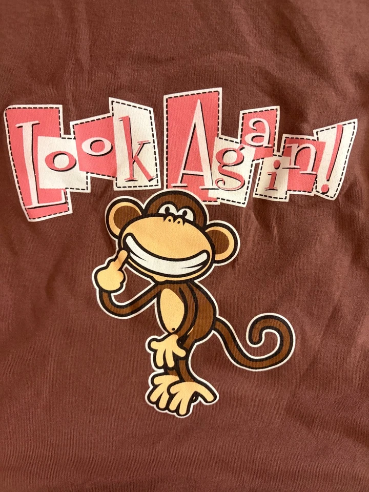 Camiseta con Capucha Vintage Bobby Jack Mono Marrón Rosa Niñas Camisa Y2K Talla 7/8? Foto 4 de 4