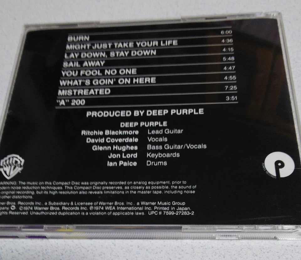 DEEP PURPLE Burn JAPAN 24k GOLD CD WPCR-10194 w/ OBI + PS BOOKLET 1999 issue - Image 4 of 4