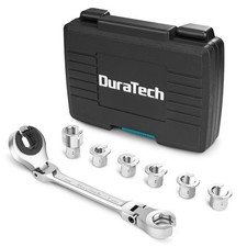 DURATECH 7-In-1 Ratcheting Wrench Set Open Flex-head Tubing Wrench Metric 8-14mm
