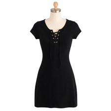 Women's Aeropostale Black Lace Up Front Mini Dress | Size XS
