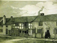 SHAKSPEARE'S HOUSE HENLEY STREET 1872 Antique Art Print Matted