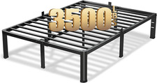 16 Inch King Size Bed Frame, 3500Lbs Heavy Duty Metal Platform with round Corner