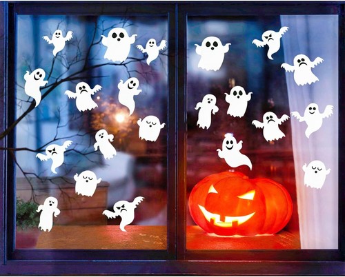 63PCS Halloween Ghost Wall Decor, PVC 3D Stickers Window for... - Picture 3 of 7