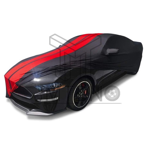 Dust Sun UV Proof Stain Stretch Full Car Cover Black w/Red Line For Ford Mustang - Picture 6 of 10