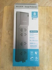 Belkin 8 outlet surge protector with phone and cable coverage new BE108230-06 