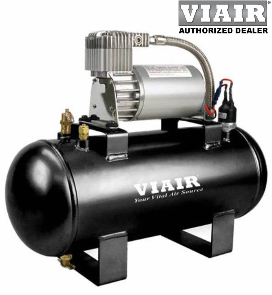 Loud Quad Trumpet Truck Train Air Horn Kit VIAIR 275c 120psi EZ Install System Foto 2 de 4