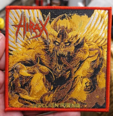HIRAX Hellion Rising Red Border Woven Patch Sew On 