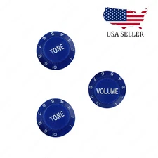 3x Blue/White Numbers Electirc Guitar Knobs Volume Tone Knob fits Stratocaster