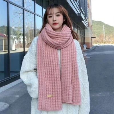 Womens Ladies Winter Long Scarf Knitted Thick Crochet Wrap Shawl Warm Gift UK💘