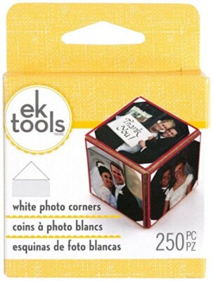 EK TOOLS SUCCESS BRAND WHITE PHOTO CORNERS BOX OF 250