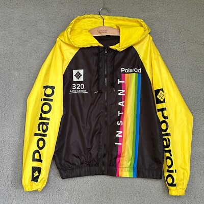 Polaroid Size MEDIUM Yellow Full Zip Lightweight Hooded