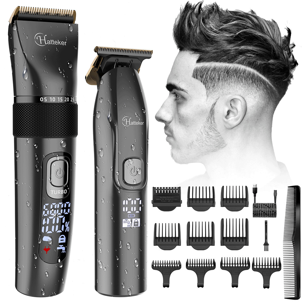 Professional Cordless Barber Hair Clippers & Beard Trimmer Set for Precision Cutting