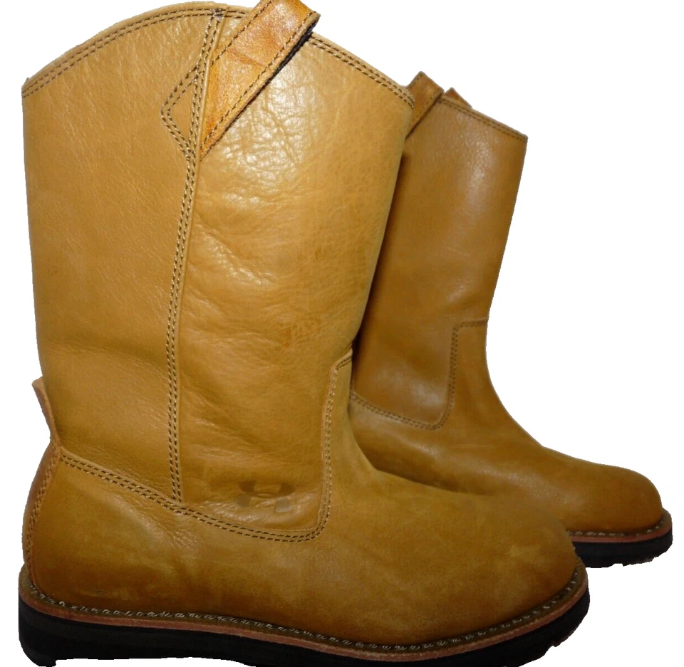 Under Armour Distressed Beige Leather Boots Excellent Sz 8 2013 1240094-253 - Image 3 of 4