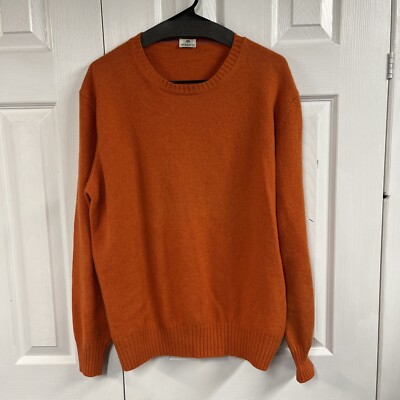 Luigi Borrelli 100% Merino Wool Pullover sweater size IT 54 , US 44 , Red/orange