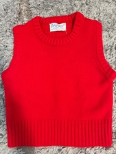 vintage Retro 80s polly peppers Bright red High Necks Weather Best No Flaws