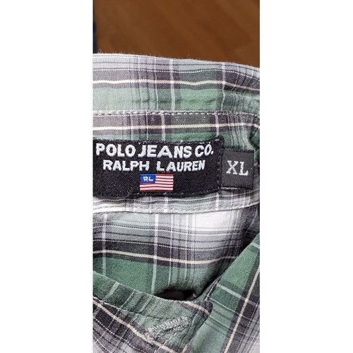 Polo Ralph Lauren uomo verde Madras camicia manica corta vestibilità scollata taglia Xlarge - Foto 2 di 10