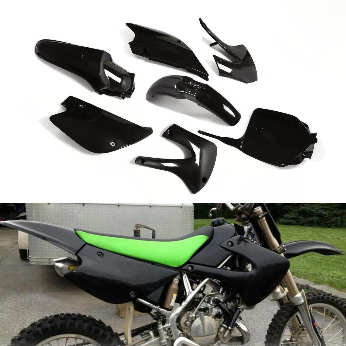 中古 kx85 kx100 フェンダー ボディパネル セットカウル カワサキ For 2001-2013 Kawasaki KX85 KX100 Motorcycle Complete 7Pcs