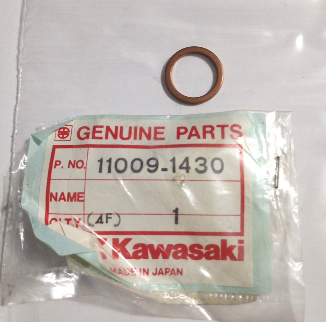 Kawasaki KFX700, KVF650, KVF750 Gasket 14X18X1.5 NOS 11009-1430 (L