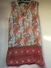 Vintage Precchio Colors Concept Paisley Sleeveless Boho Dress Size 48 Sequins