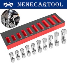10pcs 12030 Flare Nut Socket Wrench Set 38inch Square Drive Sizes 10mm-19mm