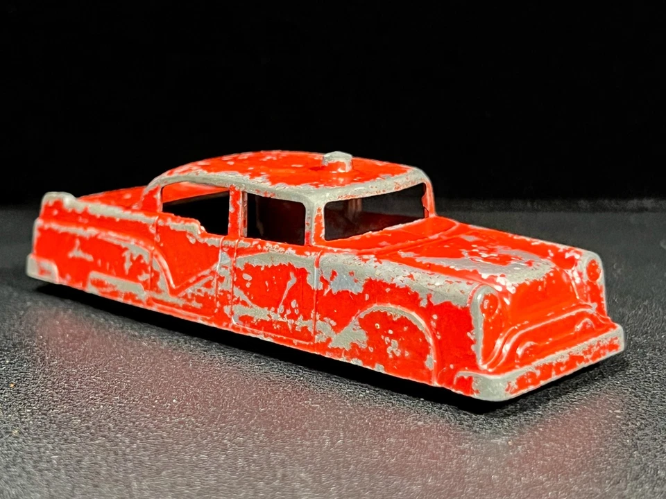Vtg 1950'S MIDGETOY Red Diecast Police Car Rockford USA Rat Rod Man Cave - Image 2 of 4