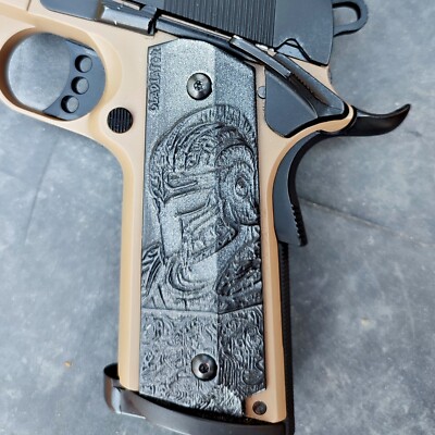 Full Size Colt 1911 Grips Gladiator Sparta Silver or Black or White