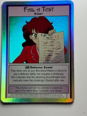 Sailor Moon 2000 Sammlerkarte Fail A test Defense Event Holo Sammlerkarte 3/9
