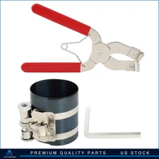 ✔Piston Ring Compressor Installer Ratchet Tool Kit w/Pliers Safety Screw
