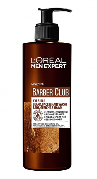 ✅ Loreal Men Expert Barber Club 3In1 Bartshampoo Bart Gesicht Haar Xxl 400Ml ✅-image