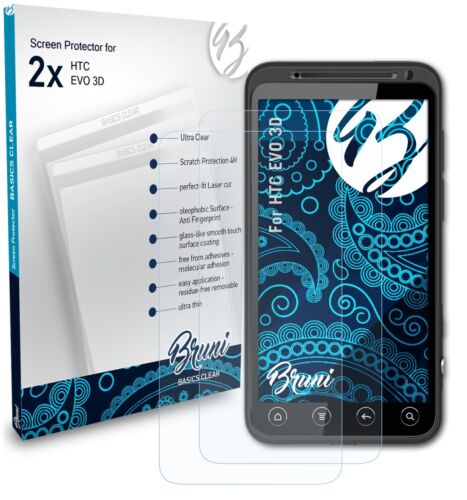 Bruni 2x Folie für HTC EVO 3D Schutzfolie Displayschutzfolie - Bild 1 von 4