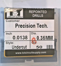 TCT REPOINTED DRILLS SLOT 82 0.0138" DIA 0.255" FLUTE LOT OF 50