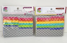 Lot of 2 Pks Creative Cuts 100% Cotton Fabric Strips Quatrefoil 14 pc each 2.5"