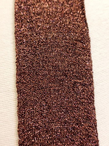 Nine West Brown Copper Metallic Thin Knit Scarf NWT - Picture 2 of 5