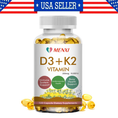 Vitamin K2 + D3 Supplement Strong Bones, Healthy Heart & Mood Booster 120 Pills