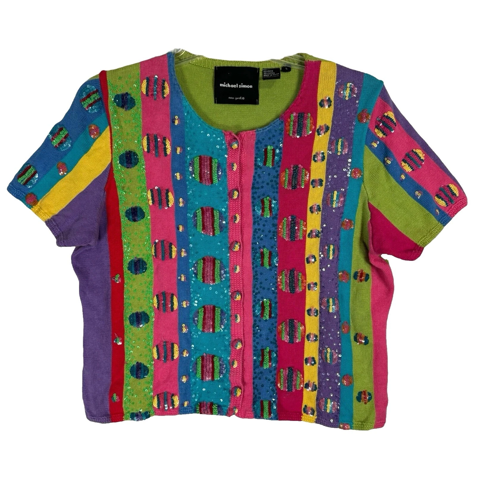 Suéteres De Rayas Cárdigan Michael Simon para Mujeres