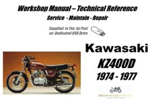 Kawasaki  KZ400D KZ400 KZ 400 D Service Repair Workshop Manual USB 1974 - 1977