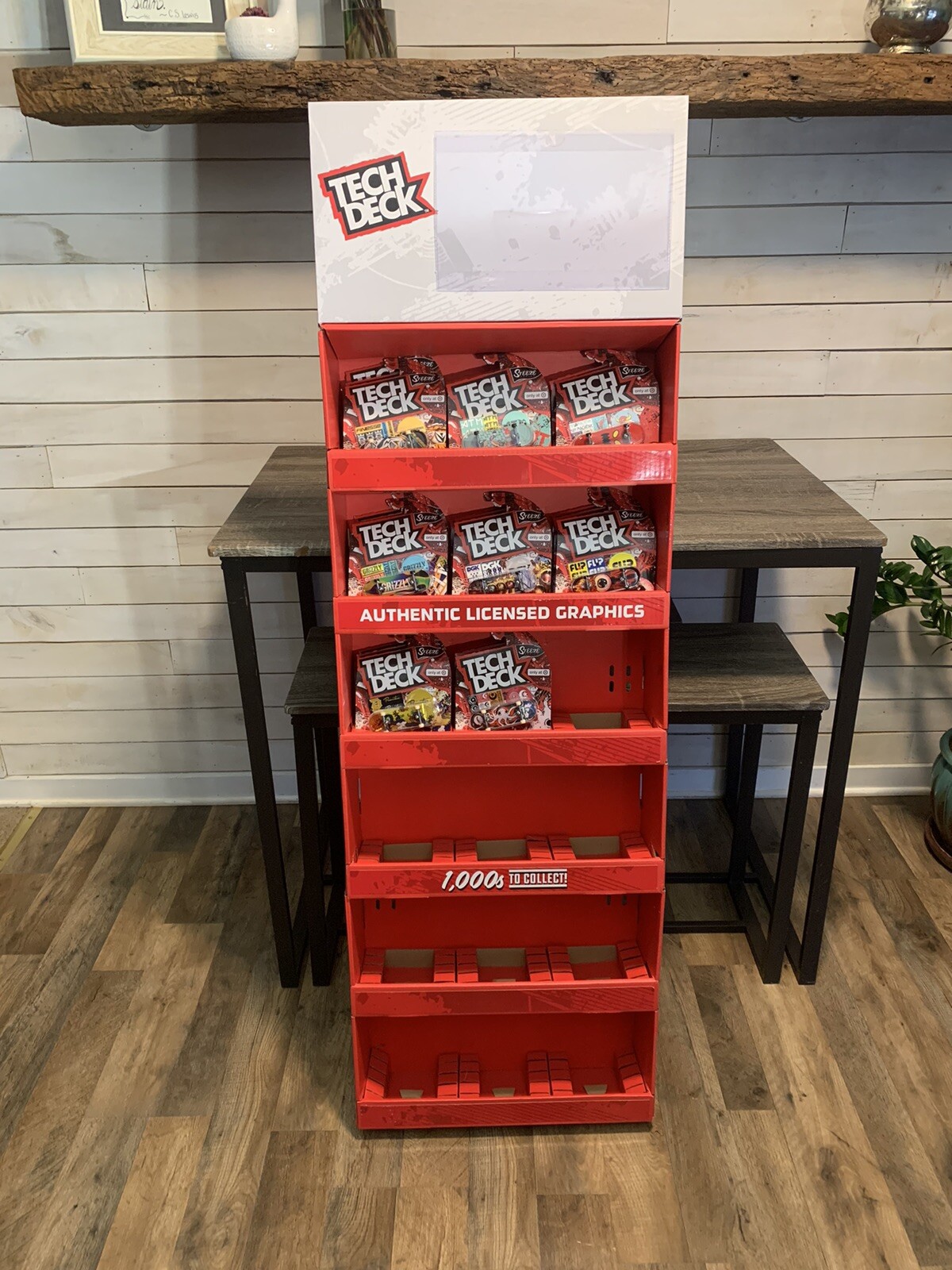 Tech Deck Display, Cardboard Display, W/24 skateboards Holds 72 Tech Decks