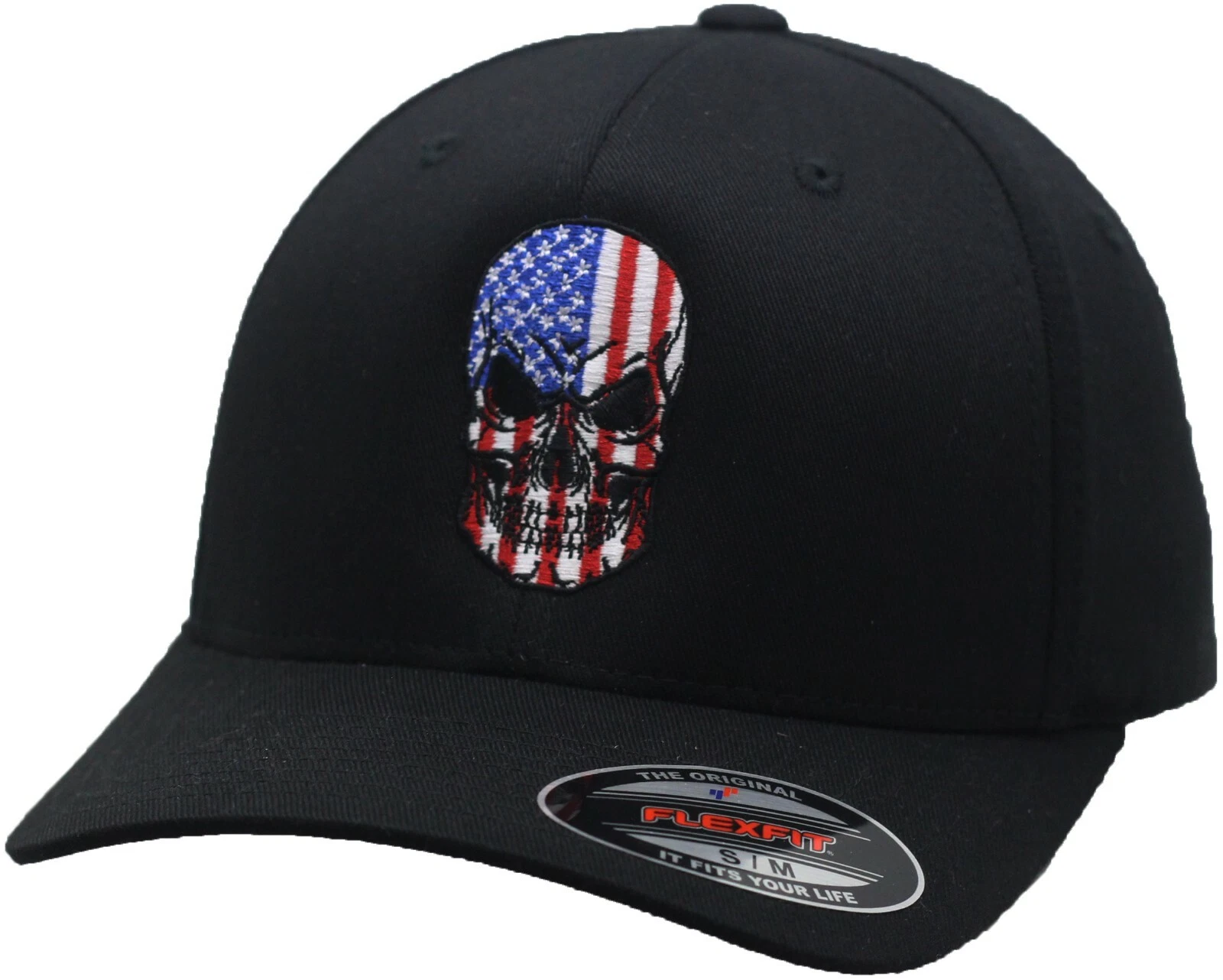 American Flag Enforcer Flex Fit Hat Black