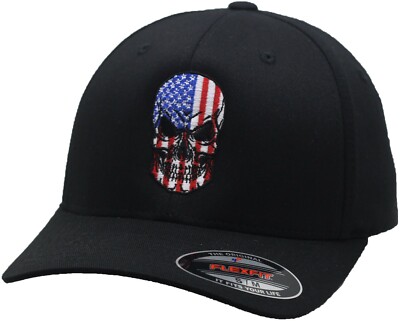 American Flag Enforcer Flex Fit Hat Black