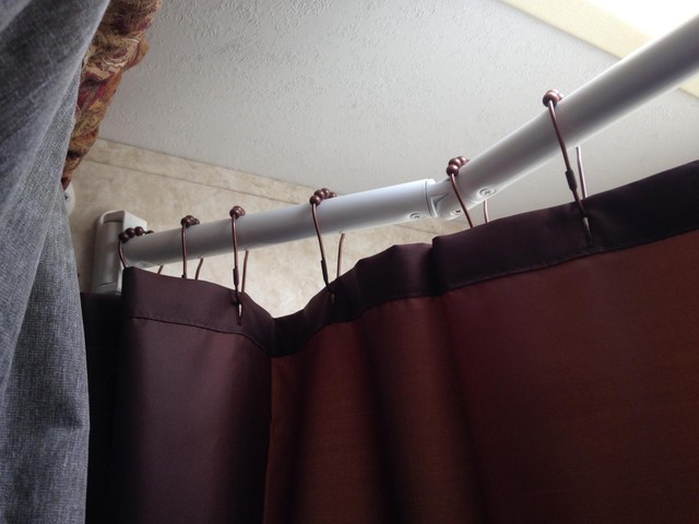 RV Camper Shower Rod Curtain Extend A Shower Space with 4 Pc Windproof ...