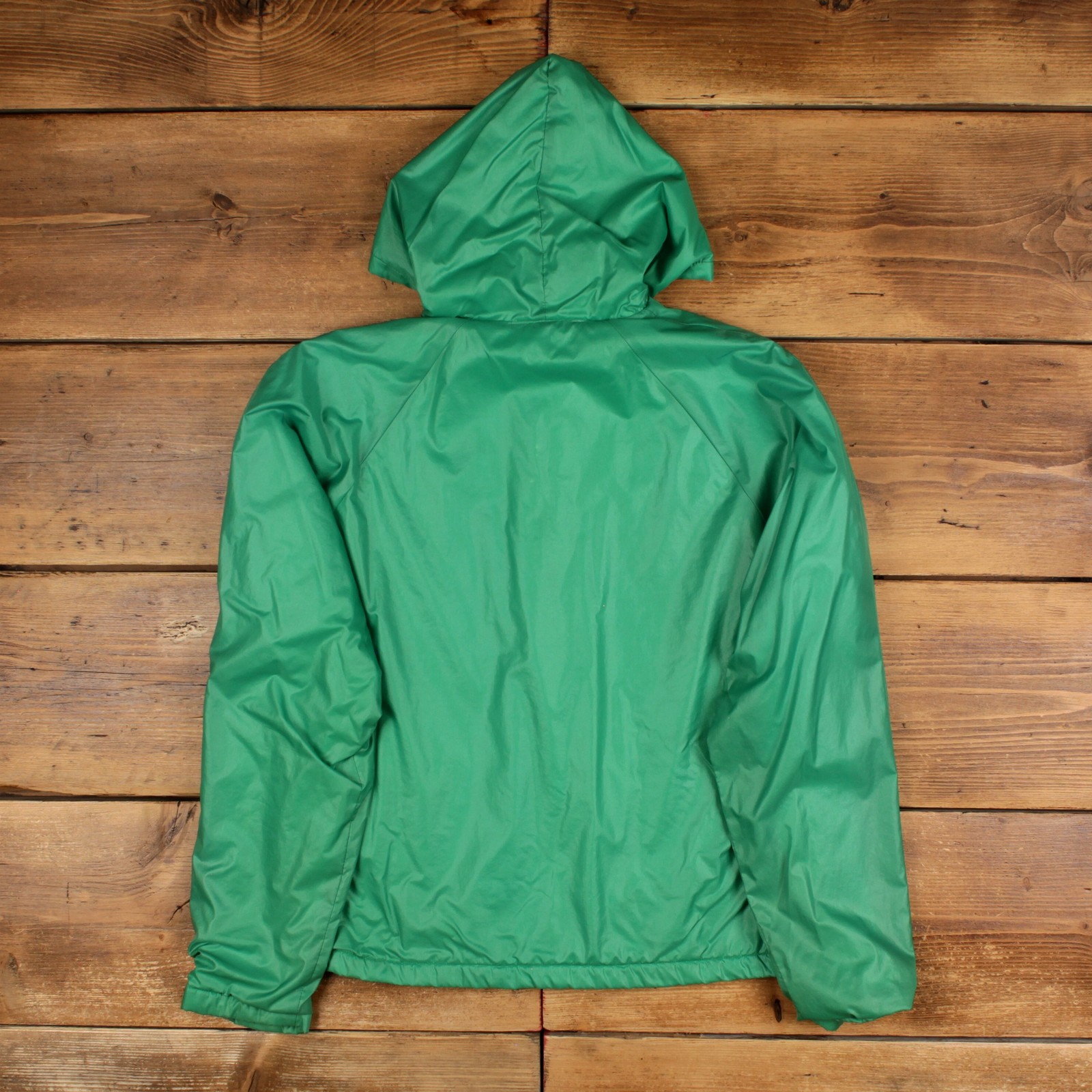 Vintage Izod Lacoste Windbreaker Jacket M Mens 80s Green Nylon Hood Lined Preppy thumbnail 2