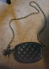 Vintage 80s Handbags Monique Quilted Leather Crossbody Bag Purse Black