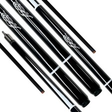 Pool Cue Stick - 13mm Leather Tip, Carbon Fiber Shaft  Brass Joint for Preci...