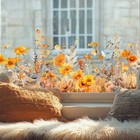 Fenster Deko Aufkleber Gelb Blumen Bilder Fensterfolie Glasdeko Wiederverwendbar