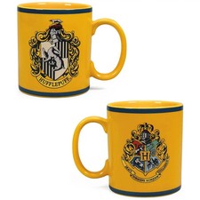 Image of Harry Potter Mug Hufflepuff Crest 400ml Ceramic Yellow DishwasherSafe Gift Boxed