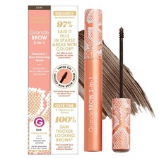 Grande Cosmetics GrandeBROW 2-in-1 Tinted Brow Gel  Brow Enhancing Serum, Dark