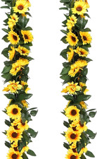 2 St&uuml;ck Blumengirlande K&uuml;nstlich, 2,3M Sonnenblumen Girlande Aus Tuch, Perfekt F